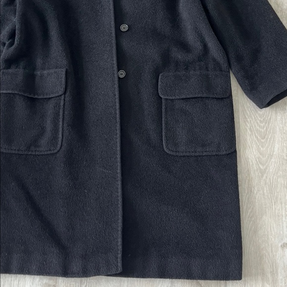 Cinzia Rocco Due Alpaca Wool Blend Jacket Coat Women 12 Single Breast Black Hood - Picture 4 of 16